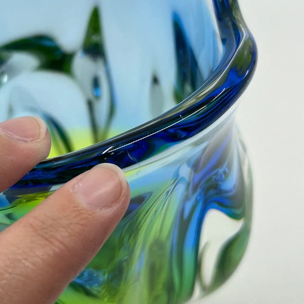 Vintage Bohemian Sommerso Glass Josef Hospodka Chribska Vase 1960's